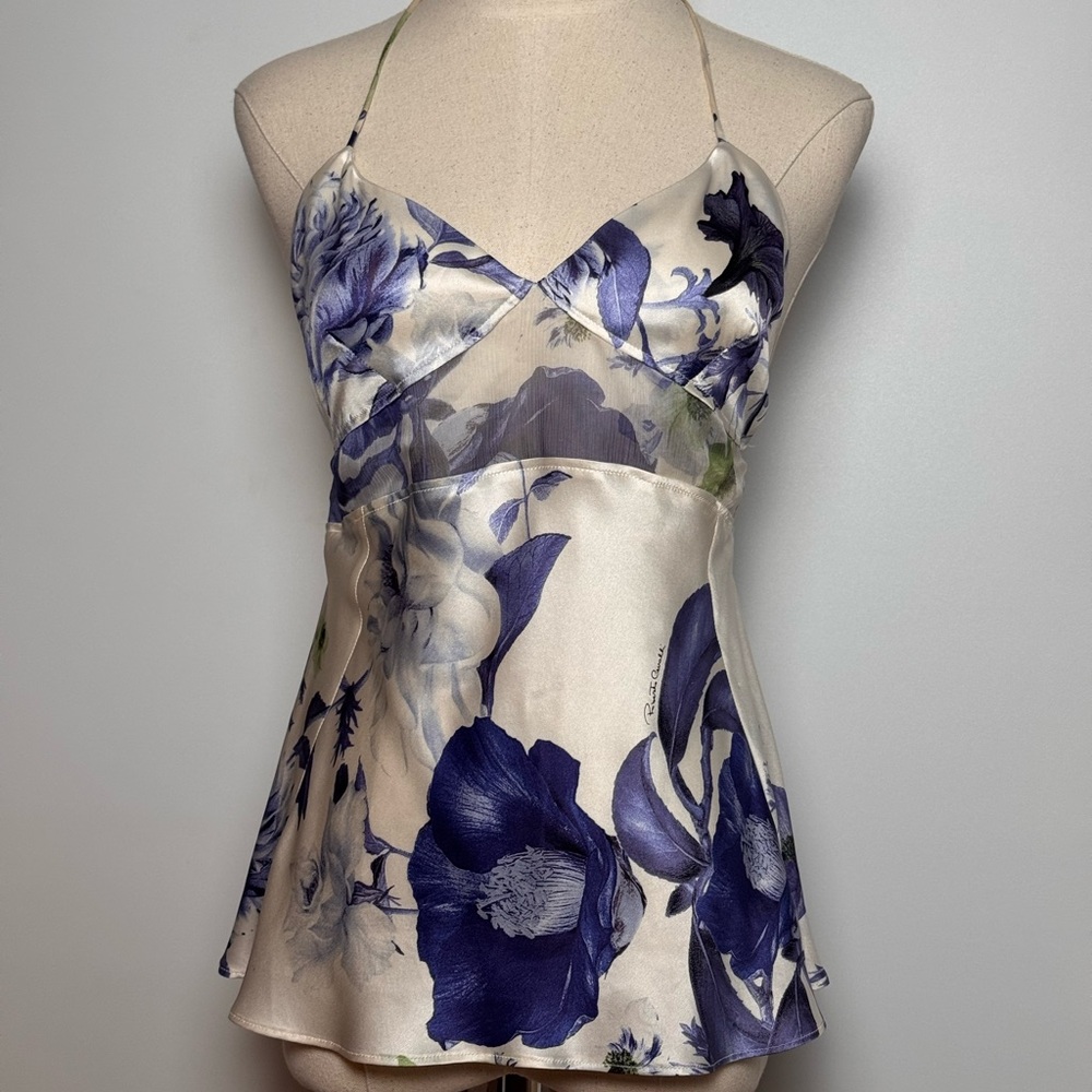 Roberto Cavalli Vintage 2005 Silk Floral Top – Size 42